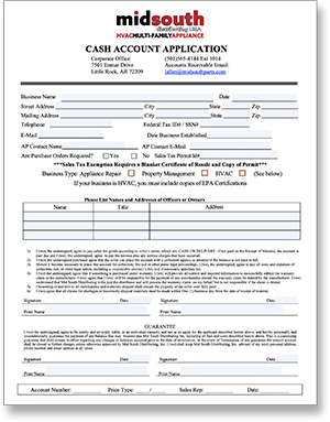 Mid-South Credit Application